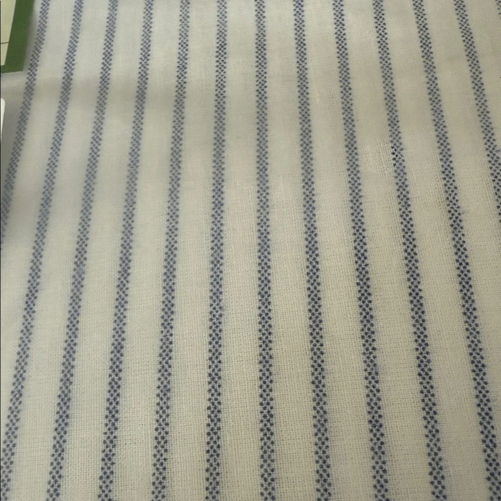 A set of two Blue Striped Pillowcases in 100% organic cotton. 20”x26”. New. - Picture 3 of 3